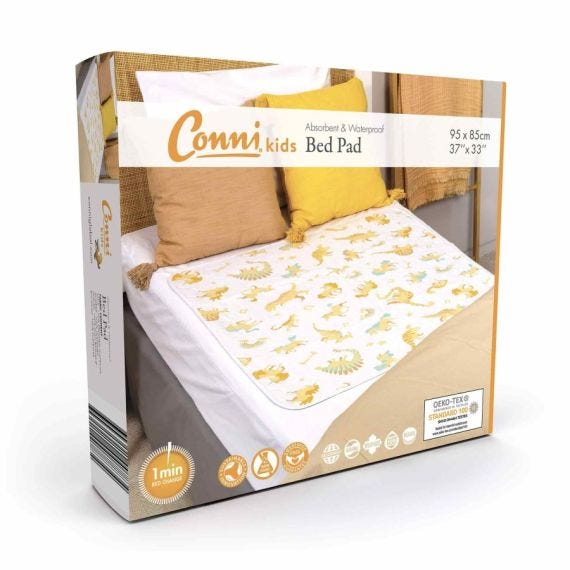 Conni Kids Bed Pad Unicorn & Dinosaur 85x95cm Waterproof