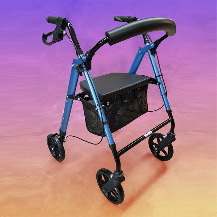 PQUIP Slim Dual Height Adjustable 8 Wheel Travel Rollator