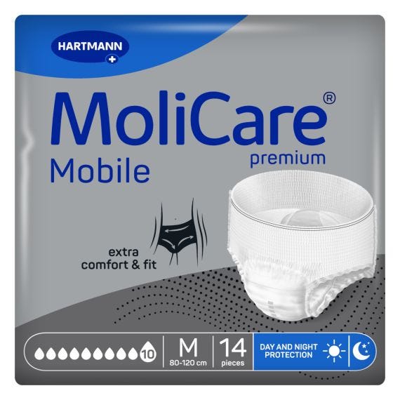 Molicare Premium Mobile 10 Drops Medium Waist 80 120cm Unisex 2574ml