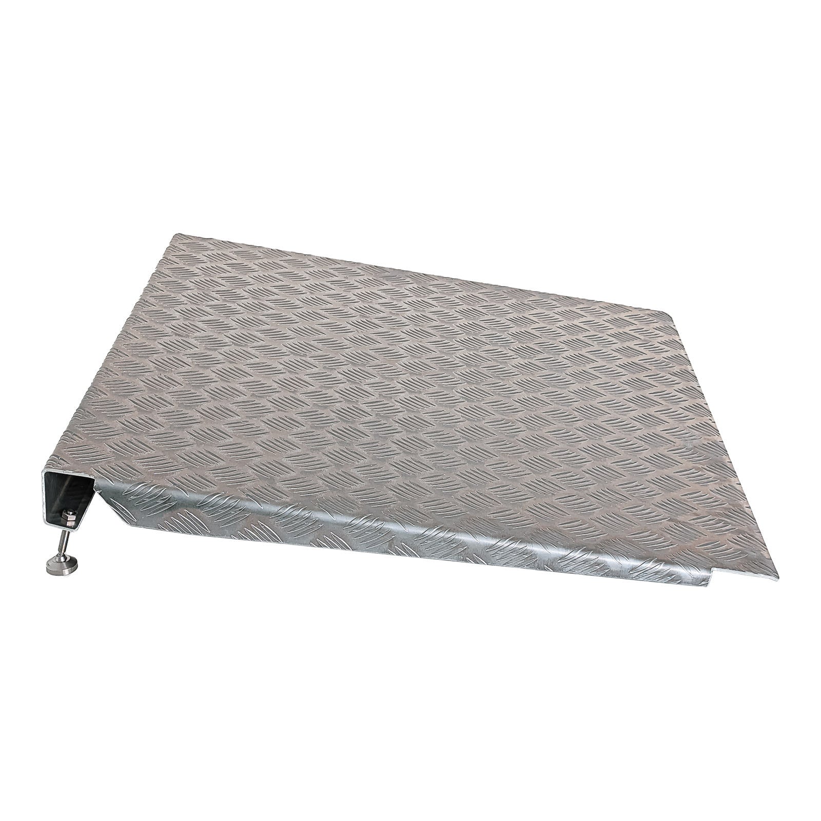 Ramptec Aluminium Adjustable Threshold Ramp 90Cm X 90Cm 272Kg Capacity - Checker Plate