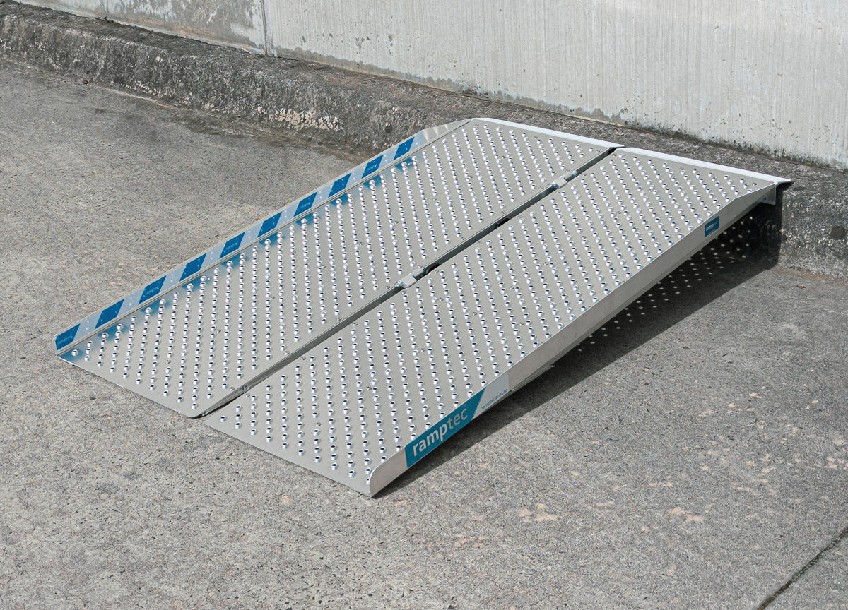 Ramptec 4 Foot Aluminium Wheelchair / Scooter Ramp Portable - Punch Plate