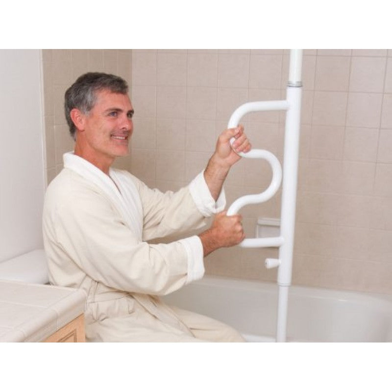 Security Pole - Curved Grab Bar (Black or White)