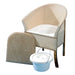 Woven wicker bedroom commode chair with removable seat and bucket