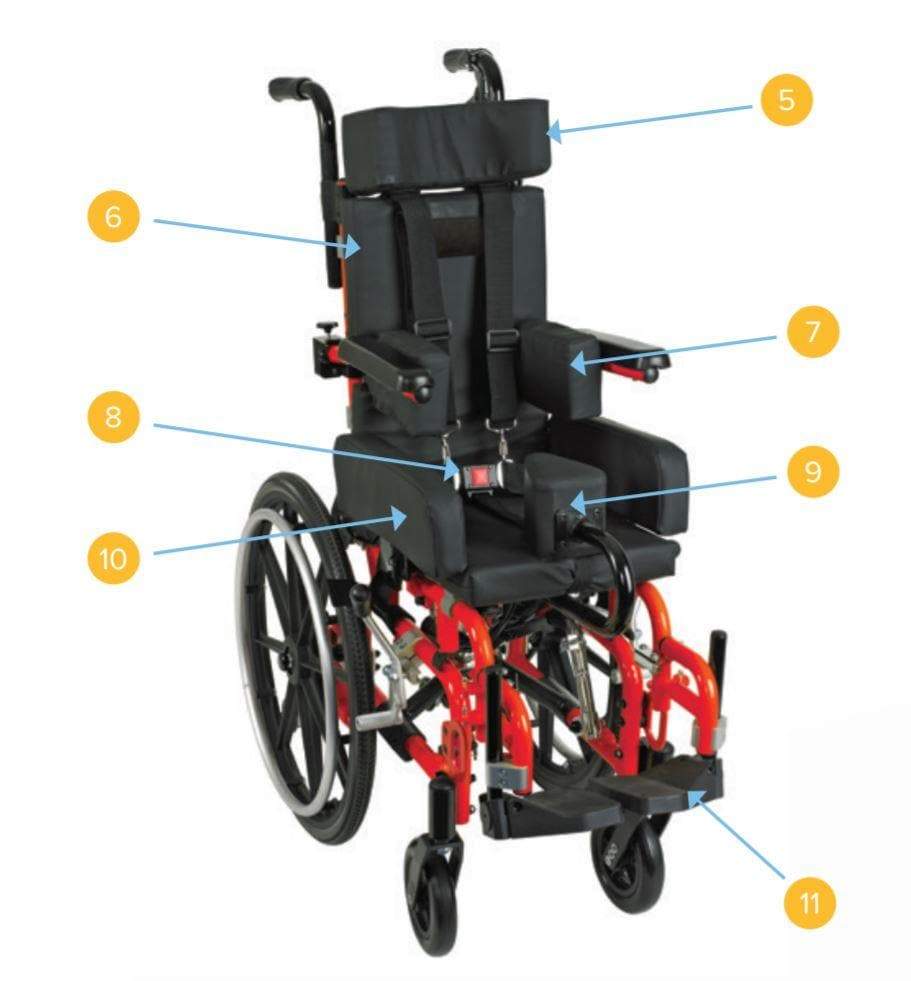 Drive - Kanga Tilt in Space Wheelchair HEEL & TOE STRAPS KG8045AU by Drive