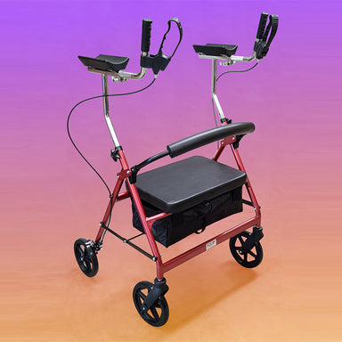 PQUIP X/Wide Heavy Duty Gutter Arm Steel 8" Rollator - Red