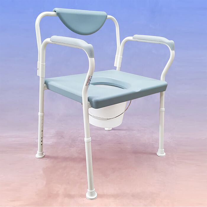 Heavy Duty Aluminium Commode - Detachable Backrest