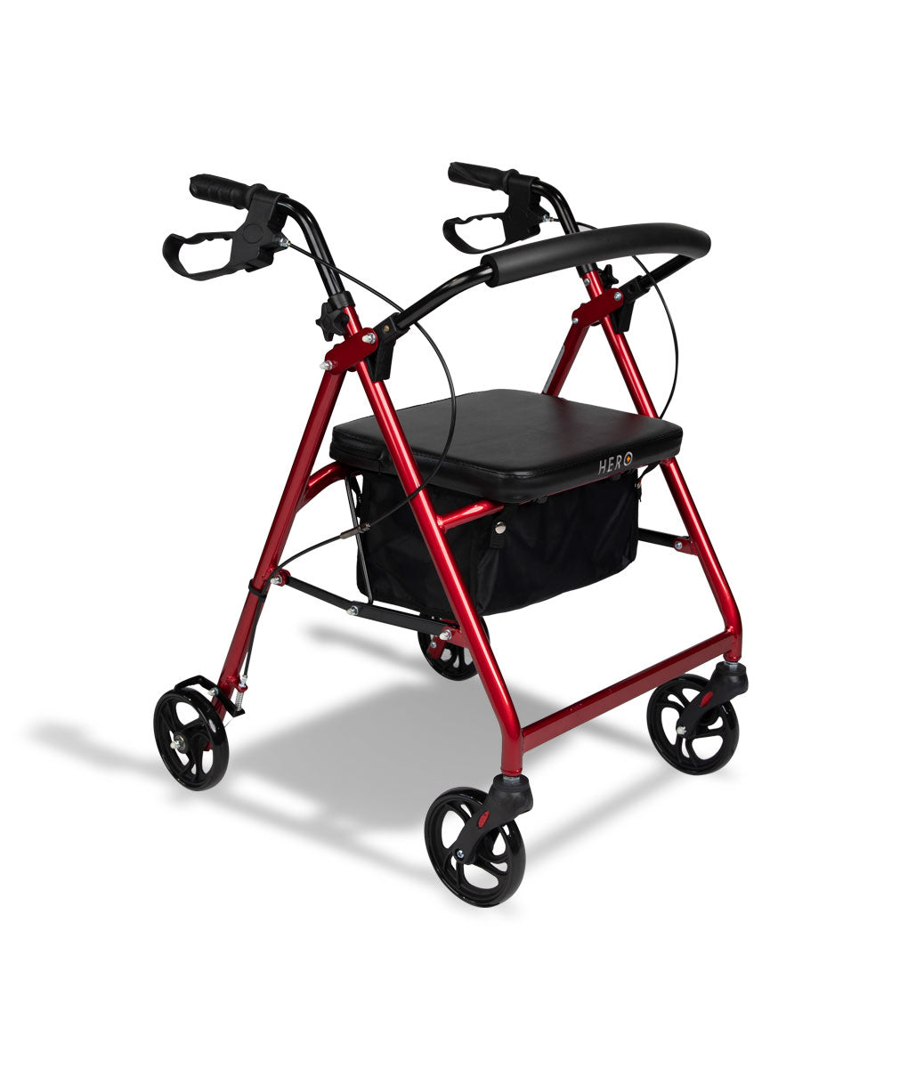 Hero Medical 4-Wheeled Mobility Walker – Walking Frame with Rollator