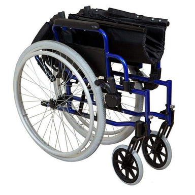 Lightweight Self-Propelled Wheelchair Blue Frame SMW110 by SAFETY & MOB
