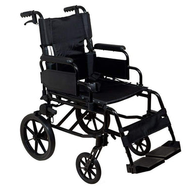 Lightweight Transit Wheelchair Black Frame SMW120 by SAFETY & MOB
